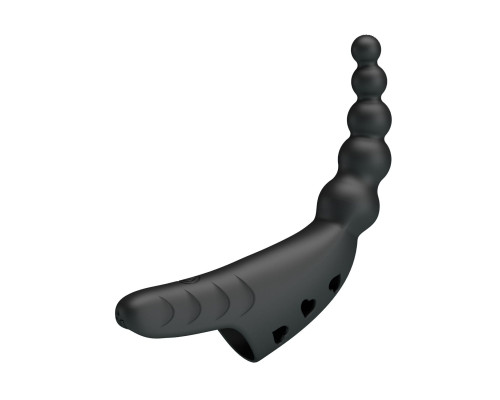 Черный вибратор на палец Jordin - 12,2 см.