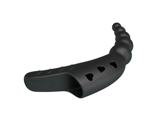 Черный вибратор на палец Jordin - 12,2 см.