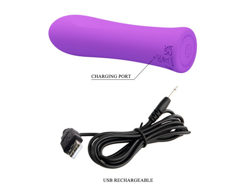 Фиолетовый мини-вибратор Alfreda - 10,2 см.