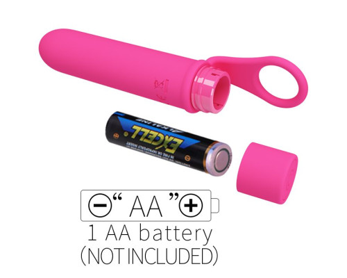 Розовый мини-вибромассажер с кольцом Ladon - 13,5 см.