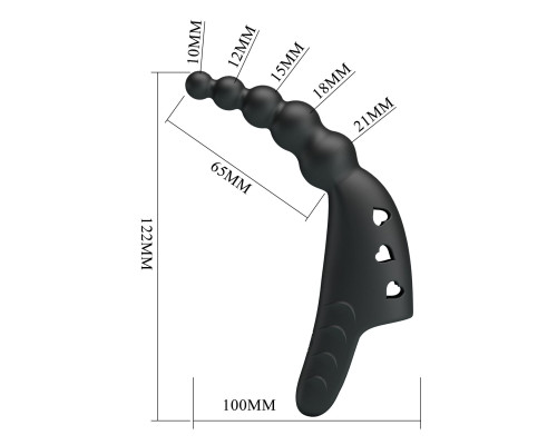 Черный вибратор на палец Jordin - 12,2 см.