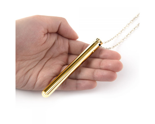 Золотистый вибромассажер-кулон Necklace Vibe