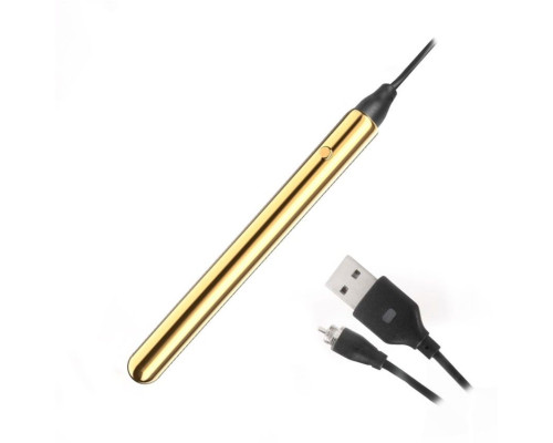 Золотистая подвеска-вибратор Genie Flirting Pen