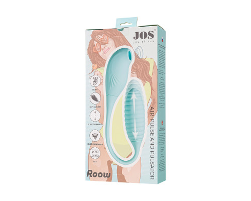 Голубое виброяйцо с вакуум-волновым стимулятором клитора Roow