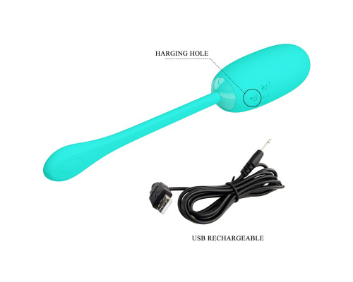 Бирюзовое перезаряжаемое виброяйцо Julius