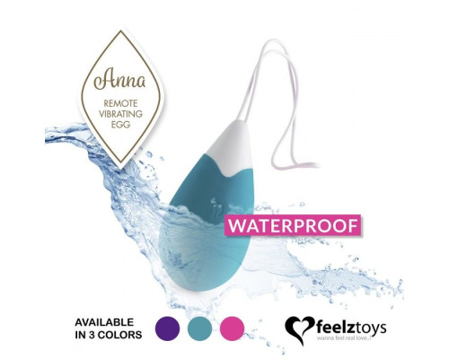 Бирюзовое виброяйцо на радиоуправлении Anna Vibrating Egg Remote