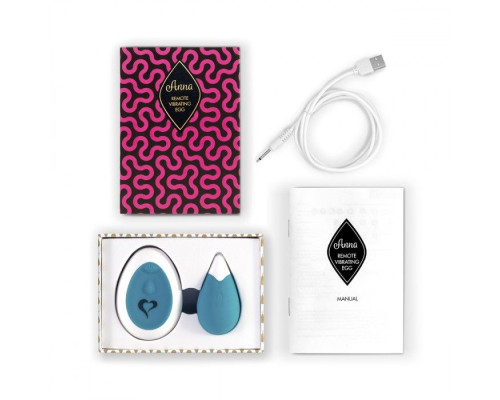 Бирюзовое виброяйцо на радиоуправлении Anna Vibrating Egg Remote