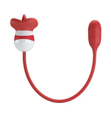 Красное виброяйцо с клиторальным стимулятором Aliyah