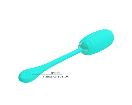 Бирюзовое перезаряжаемое виброяйцо Kirk