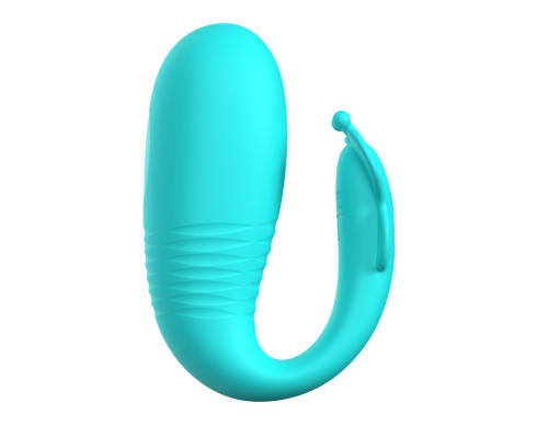 Аквамариновый интерактивный вибростимулятор с поступательными движениями Klay