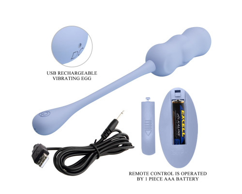 Голубое виброяйцо Leshy с пультом ДУ