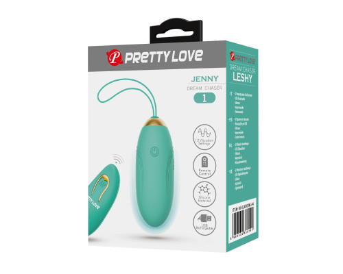 Зеленое виброяйцо Jenny с пультом ДУ