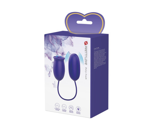 Фиолетовое виброяйцо с клиторальным стимулятором на сцепке Daisy-Youth