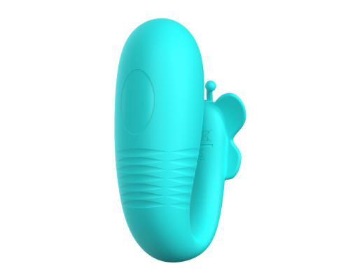 Аквамариновый интерактивный вибростимулятор с поступательными движениями Klay