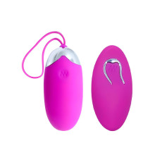 Лловое перезаряжаемое виброяйцо с пультом ДУ