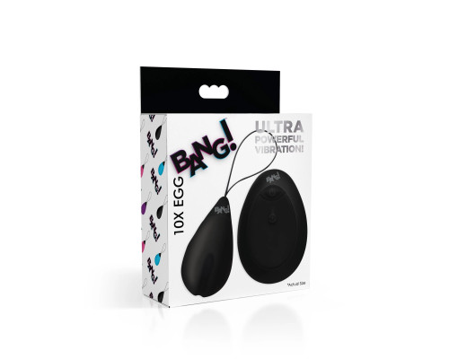 Черное виброяйцо с пультом ДУ 10X Silicone Vibrating Egg