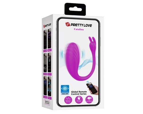 Лиловое виброяйцо Catalina с управлением через приложение