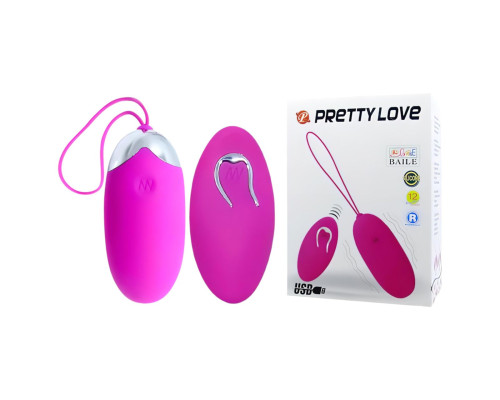 Лловое перезаряжаемое виброяйцо с пультом ДУ