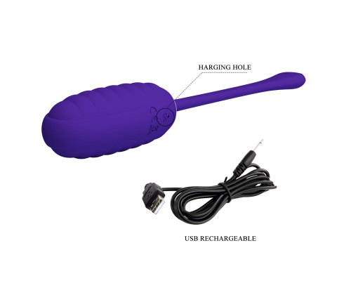 Фиолетовое перезаряжаемое виброяйцо Kirk