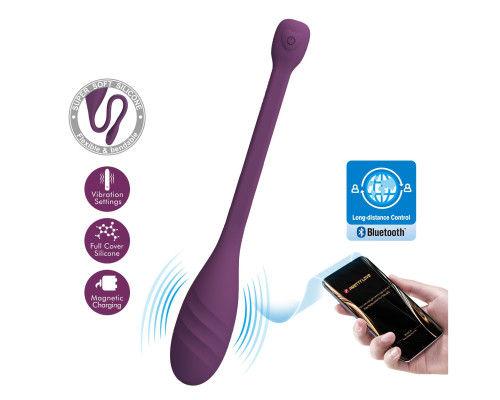 Фиолетовое интерактивное виброяйцо Leviathan