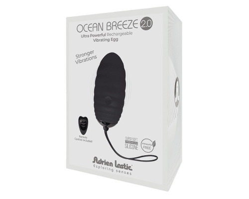 Черное виброяйцо с пультом ДУ Ocean Breeze 2.0 + LRS