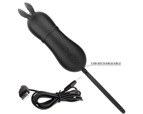 Черное виброяйцо Rosalie в виде зайчика