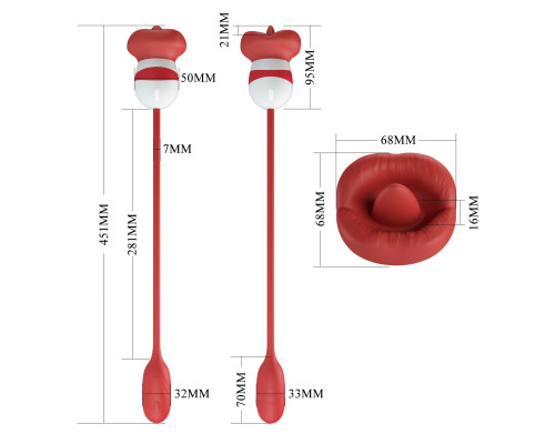 Красное виброяйцо с клиторальным стимулятором Aliyah