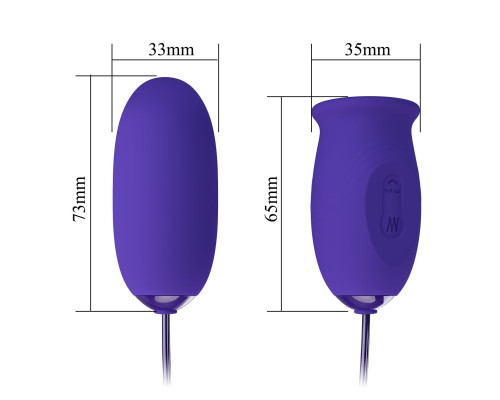 Фиолетовое виброяйцо с клиторальным стимулятором на сцепке Daisy-Youth