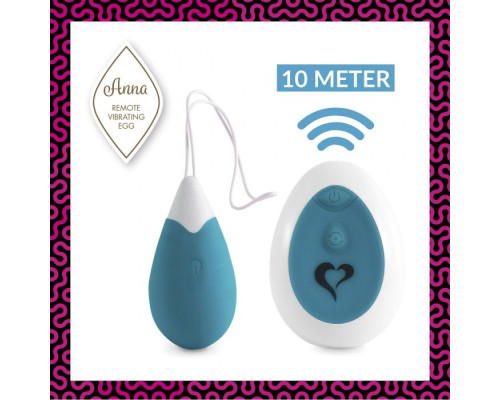 Бирюзовое виброяйцо на радиоуправлении Anna Vibrating Egg Remote