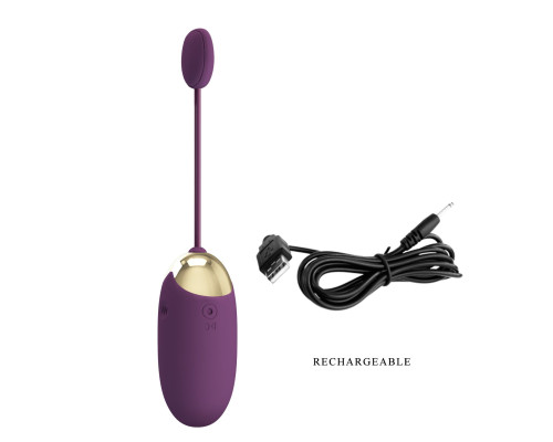 Фиолетовое виброяйцо Abner с управлением через приложение