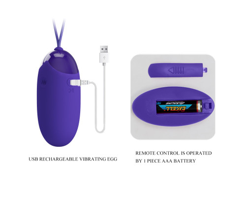 Фиолетовое виброяйцо Berger-Yourth с пультом ДУ