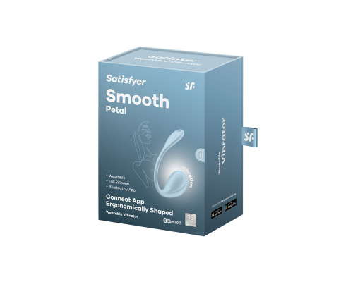 Голубое виброяйцо Smooth Petal