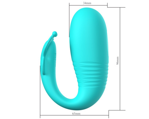 Аквамариновый интерактивный вибростимулятор с поступательными движениями Klay