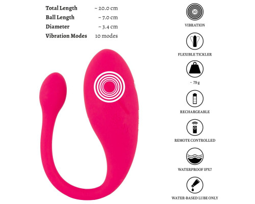 Розовое виброяйцо KORAL RC Love Ball