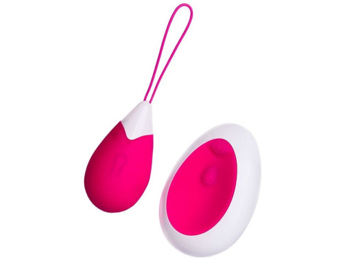 Розово-белое виброяйцо с пультом ДУ