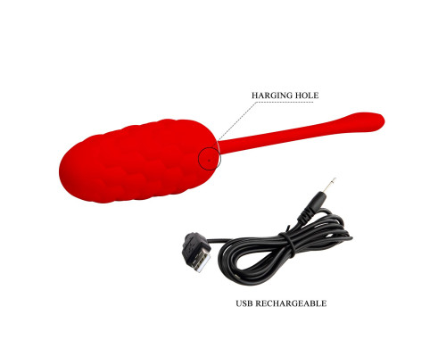 Красное перезаряжаемое виброяйцо Marina