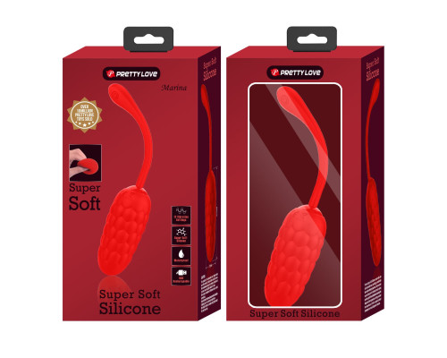 Красное перезаряжаемое виброяйцо Marina