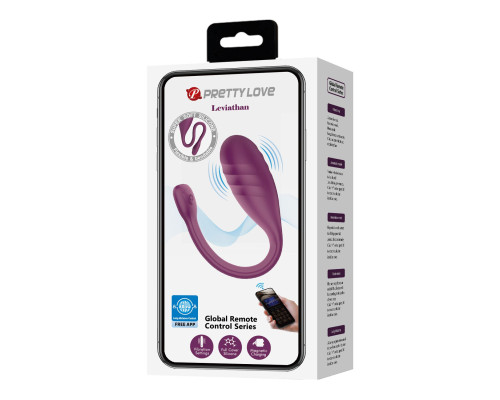 Фиолетовое интерактивное виброяйцо Leviathan