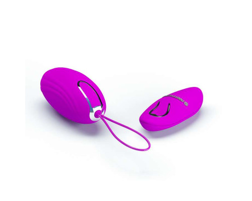 Виброяйцо с нежными волнистыми ребрышками Jacqueline на пульте ДУ