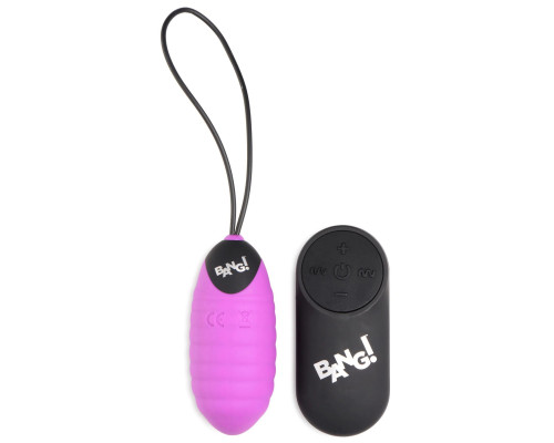 Лиловое ребристое виброяйцо с пультом ДУ 28X Ribbed Silicone Egg