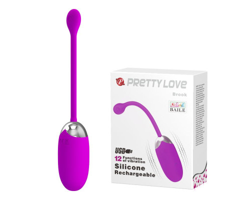 Лиловое виброяйцо Brook с 12 режимами вибрации