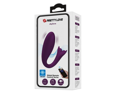 Фиолетовый вибратор-кит Jayleen с управлением через приложение