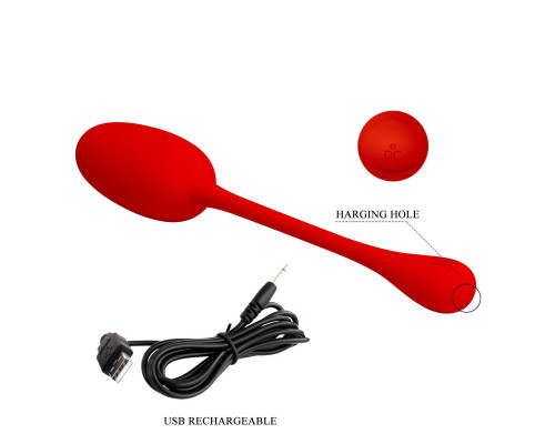 Красное перезаряжаемое виброяйцо Knucker