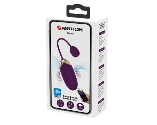 Фиолетовое виброяйцо Abner с управлением через приложение