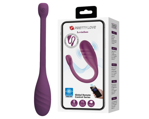 Фиолетовое интерактивное виброяйцо Leviathan