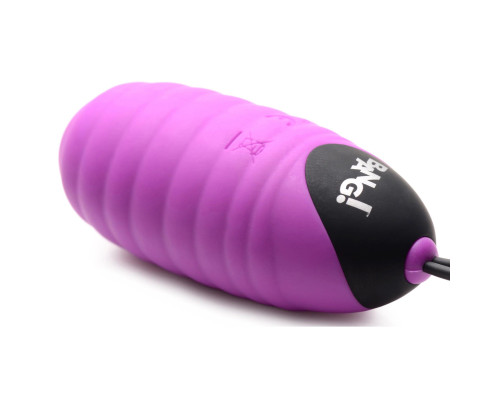 Лиловое ребристое виброяйцо с пультом ДУ 28X Ribbed Silicone Egg