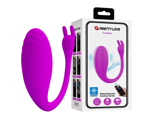 Лиловое виброяйцо Catalina с управлением через приложение
