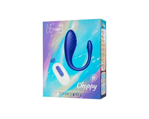 Синее виброяйцо Choppy с управлением через приложение