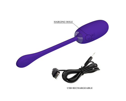 Фиолетовое перезаряжаемое виброяйцо Julius