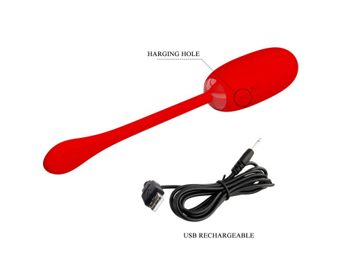 Красное перезаряжаемое виброяйцо Julius